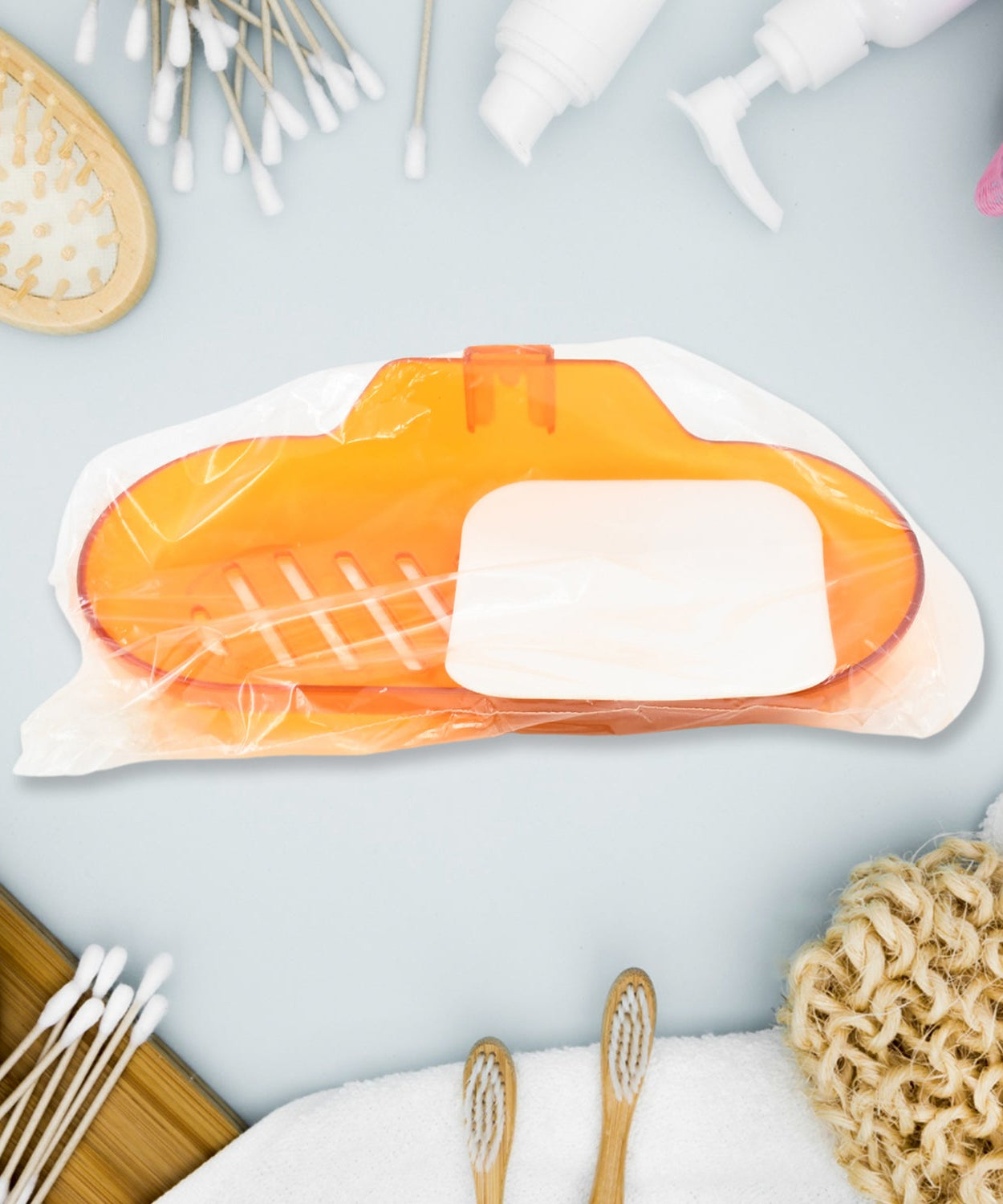 Plastic Soap Dish Holder for Bathroom Shower Wall Mounted Self Adhesive Soap Holder Saver Tray-Plastic Sponge Holder for Kitchen Storage Rack Soap Box, Bathroom ,Sabudani (1 Pc)