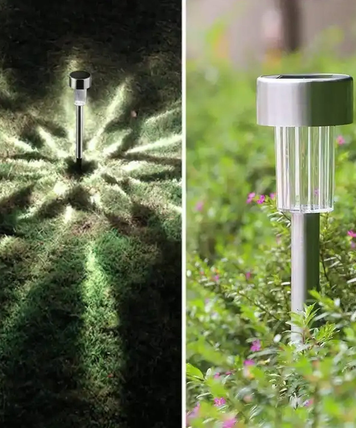 Solar LED Spike Lights for Garden & Pathway Decor (2 Pc Set)
