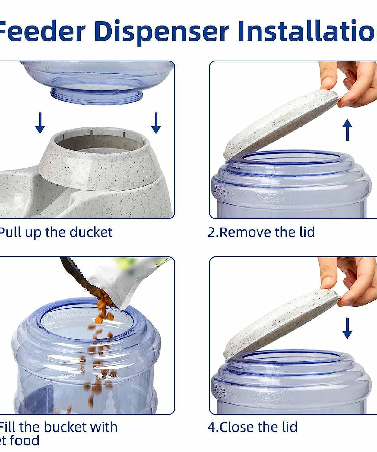 Automatic Pet Food Dispenser Self-Dispensing Pet Feeder Food Dispenser