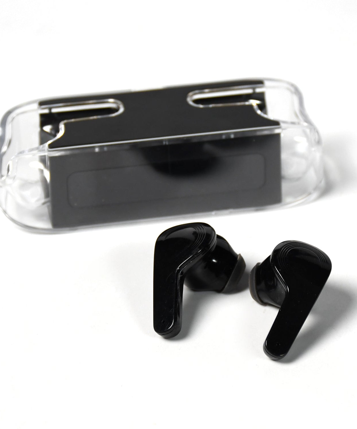 Black wireless earphones