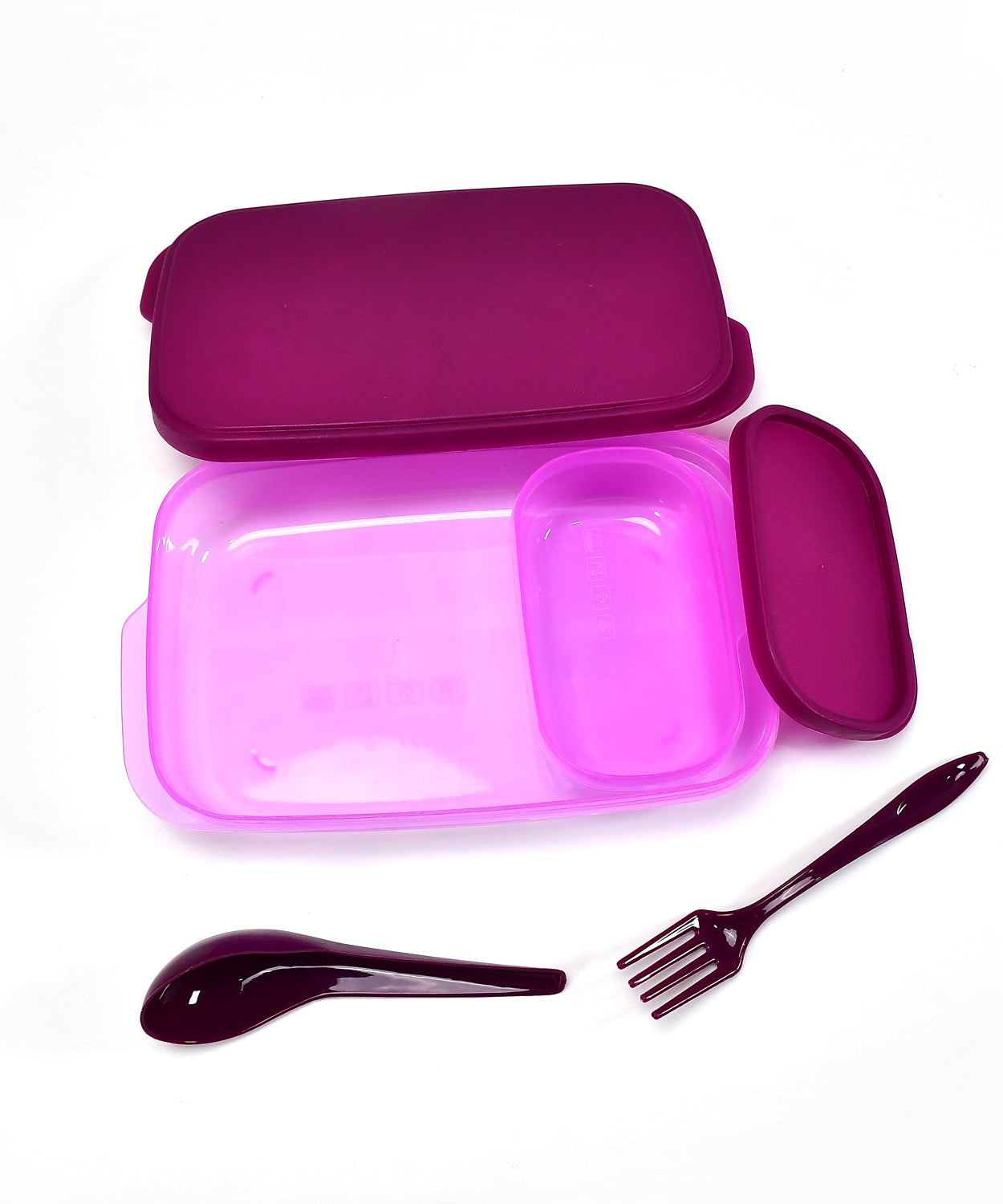 Food grade plastic lunch box with secure lid for freshness.
