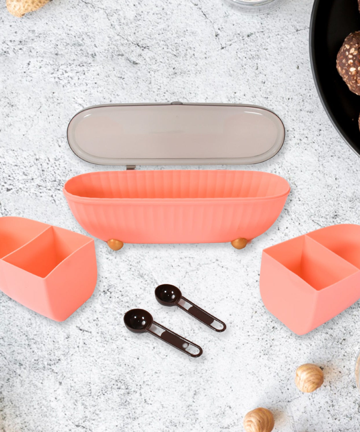 8255 Spice Bottle Spice Jar Durable Spice Seasoning Box, Jar Food Grade Spoon Seasoning Case for Kitchen / Dry fruit Tray (1 Pc)