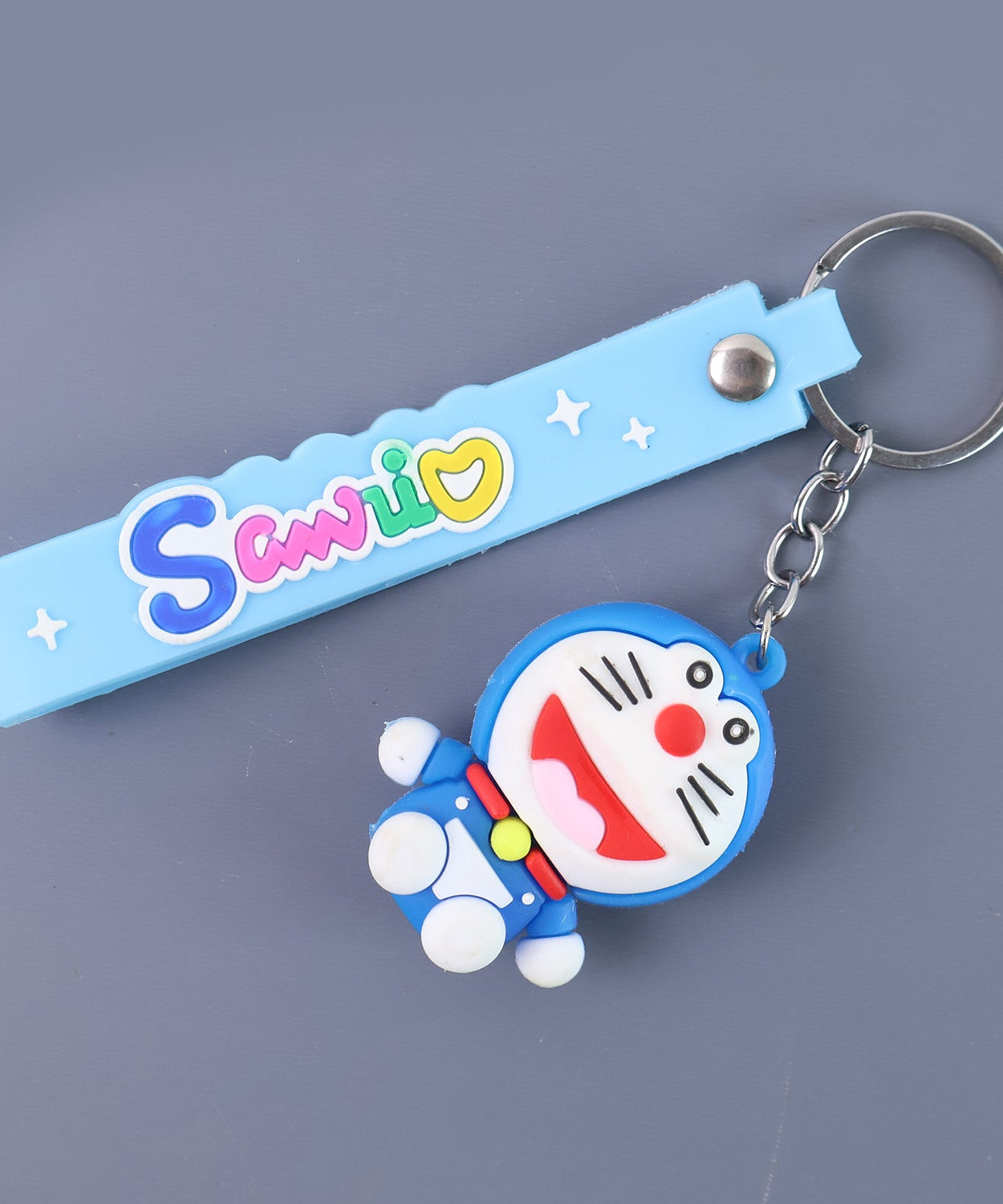 Cute Cartoon Silicone 3D Key Chain with Metal Hook & Strap (Pack of 1 / Mix Design)