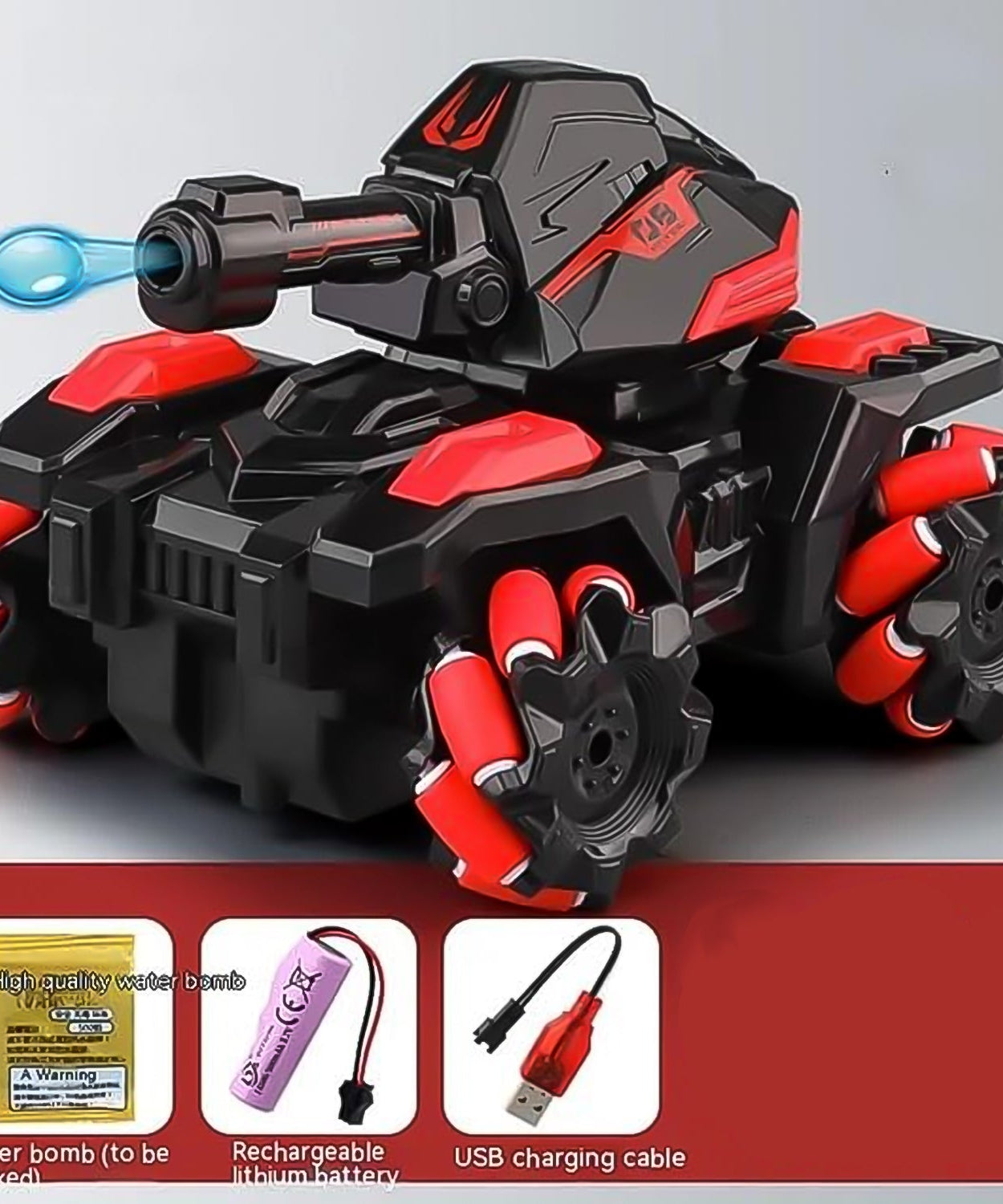 New Remote Control Vehicle 4wd Off Road Climbing Vehicle Water Bomb Armored Tank Battle Launcher Boys' Children's Toy Car (1 pc / With Remote)