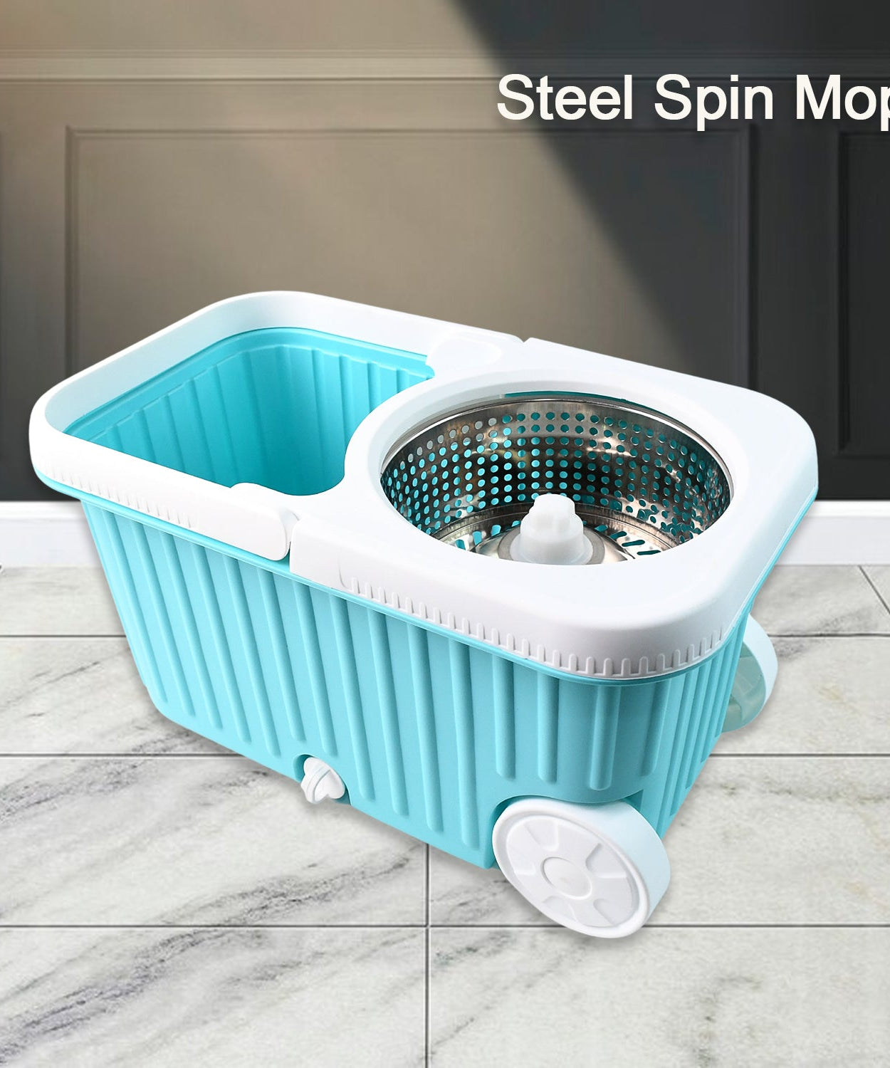 Apex Magic 360° Spin Mop Cleaning System with Stainless Steel Spinner