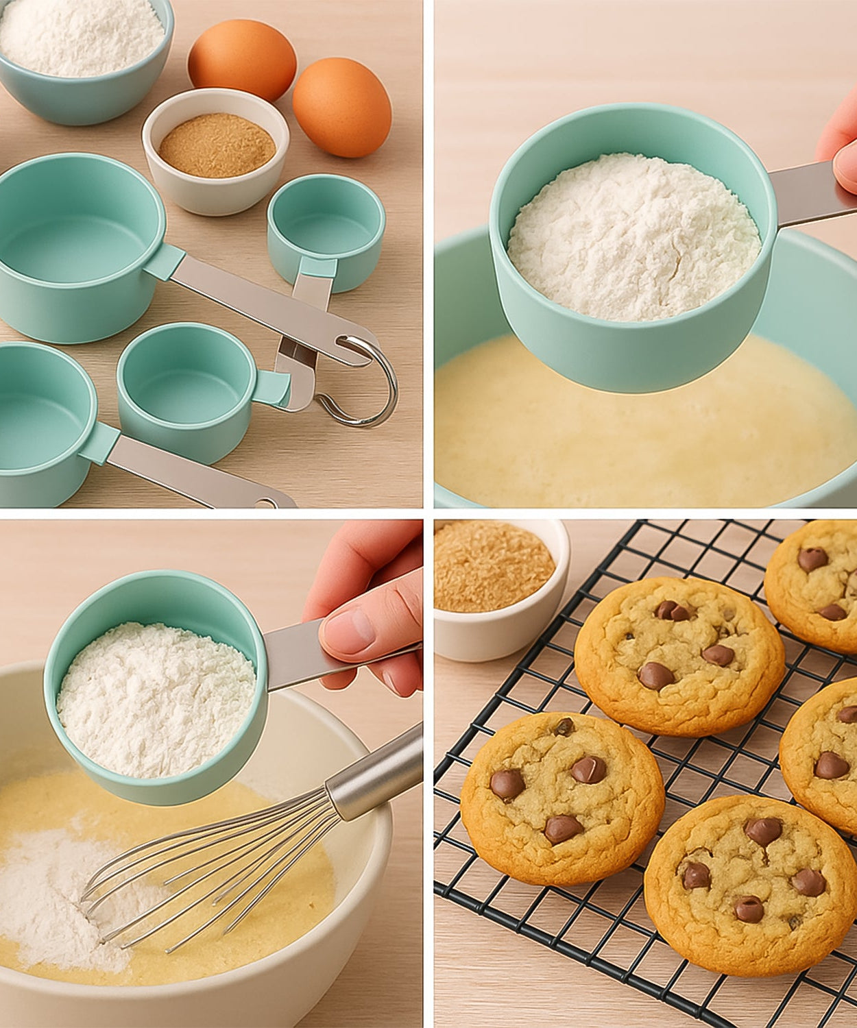 Stainless Steel and Plastics Measuring Cups (5 Pcs Set)