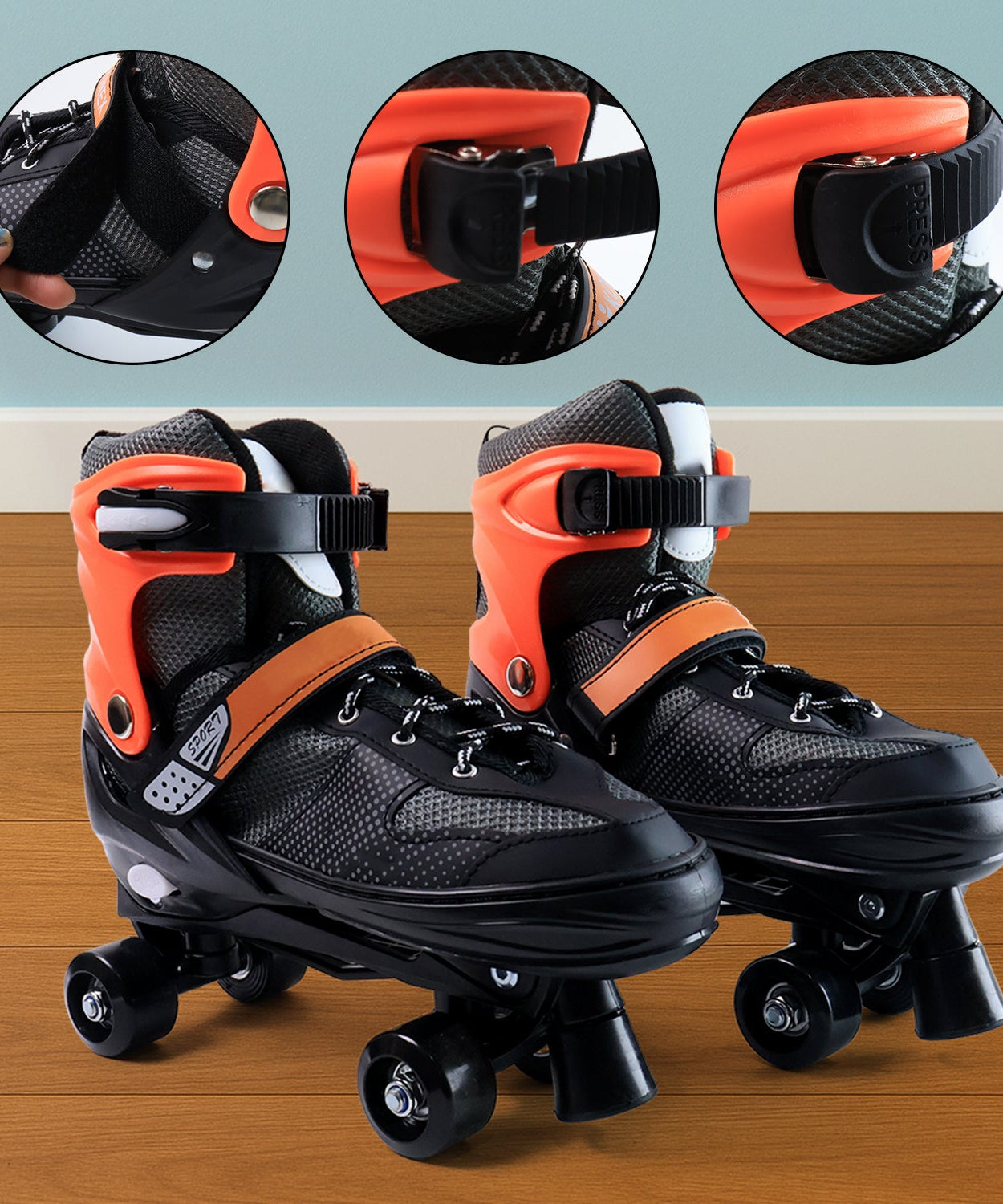Adjustable Quad Roller Skates for Kids (XL / 1 Pair)