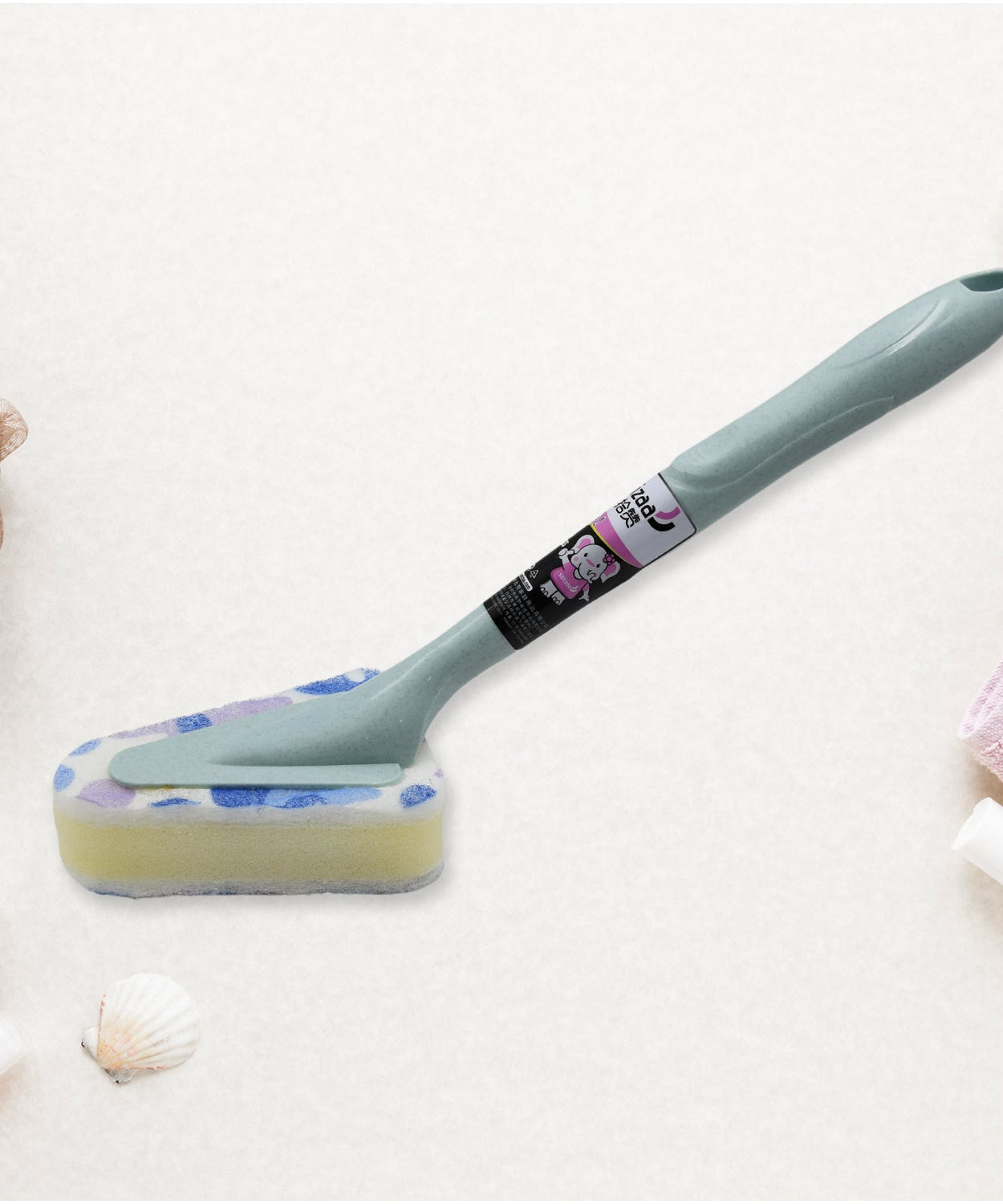 Long handle brush for versatile bathroom cleaning