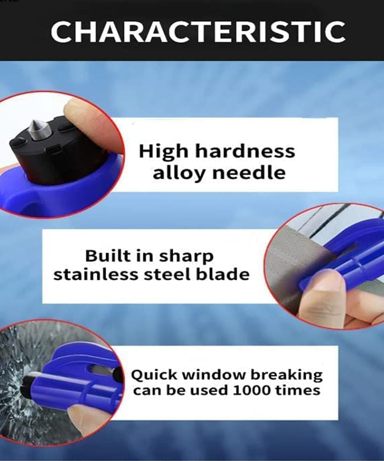 2-in-1 Emergency Safety Cutter – Keychain Tool for Glass Breaking & Seatbelt Cutting, Portable & Handy