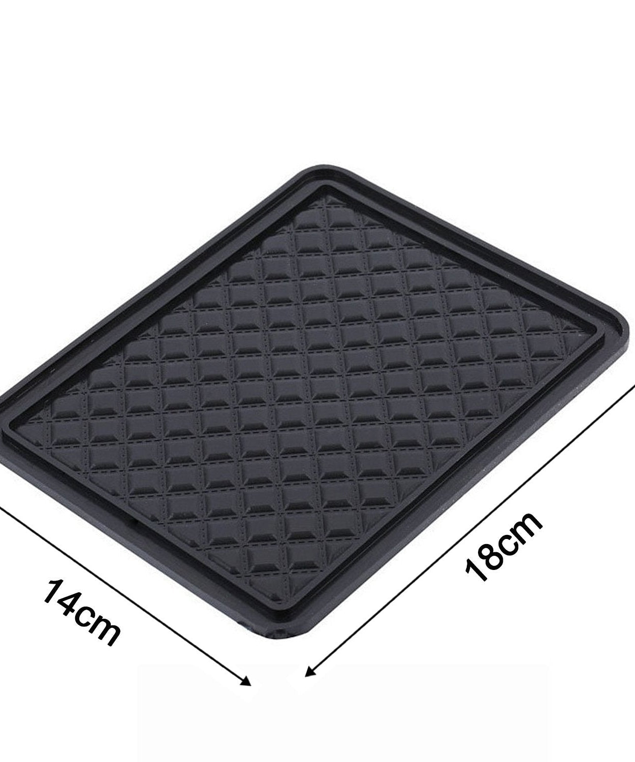 Anti-skid vinyl pad, protects surfaces and prevents movement.