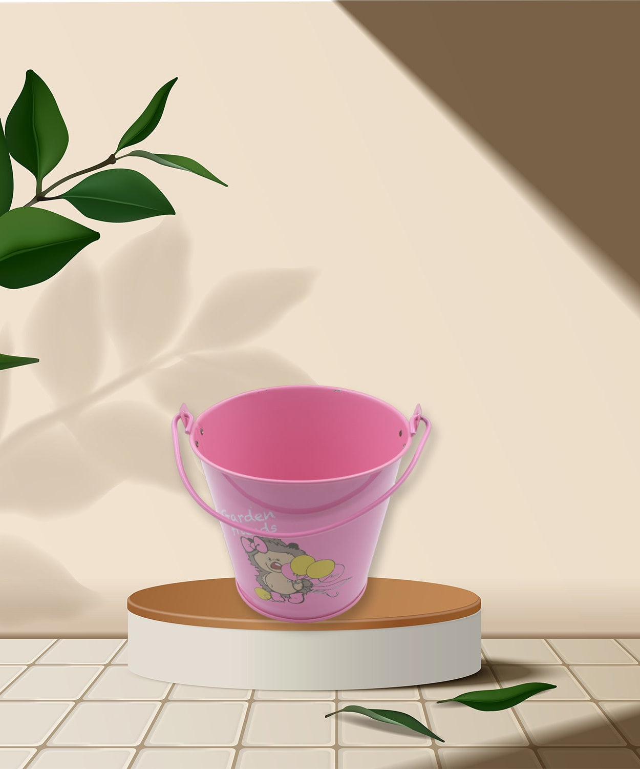 Small Metal Bucket for Plants & Decor (1 Pc, With Handle)