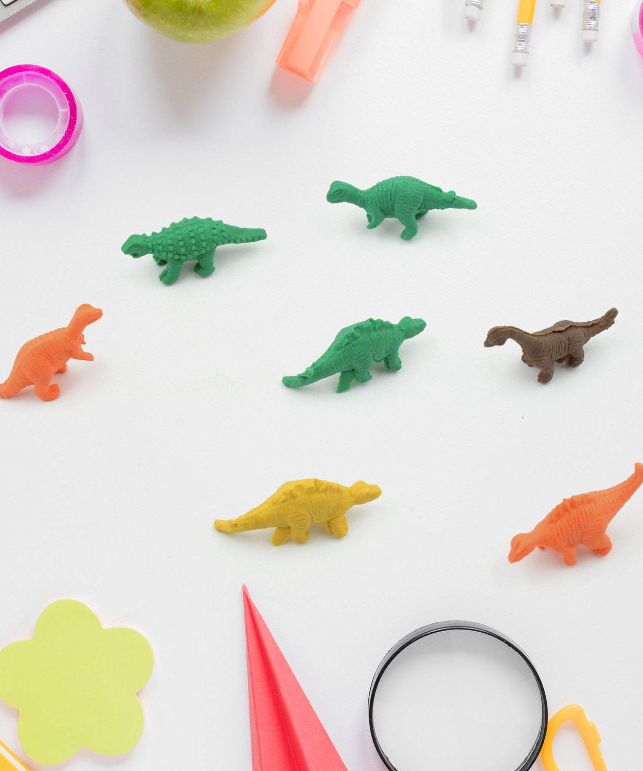 7 Piece Dinosaur Shaped Erasers for Kids - Animal Erasers, 3D Puzzle