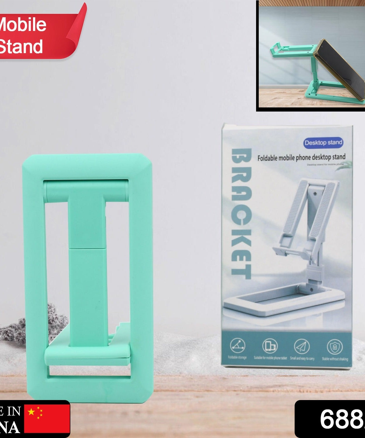 Foldable phone holder with adjustable angle for all smartphones
