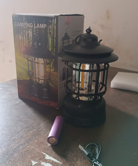 LED Camping Lante Light Retro Style Lighting Battery Type-c Rechargeable (1 Pc)