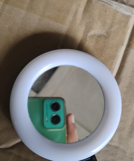 Rechargeable LED Makeup Mirror with Ring Light (1 Pc)
