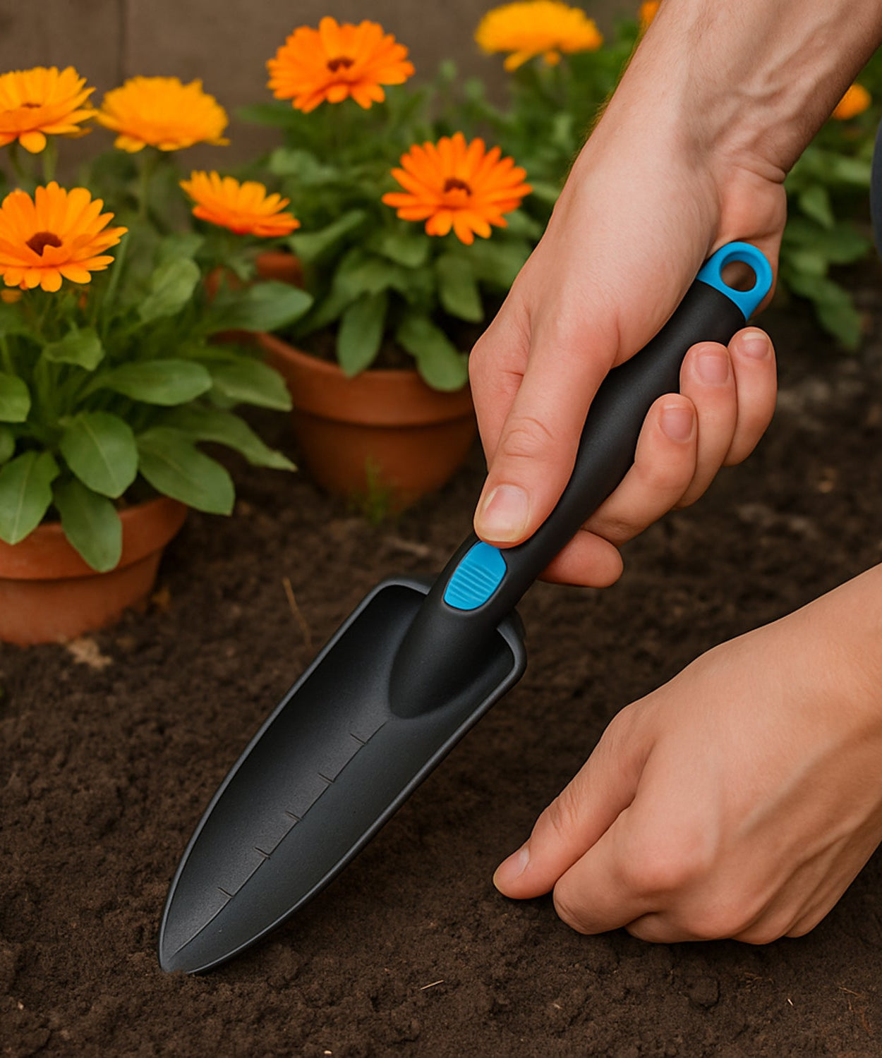 Plastic Heavy Duty Garden Hand Trowel with Measurement Marks (1 Pc)