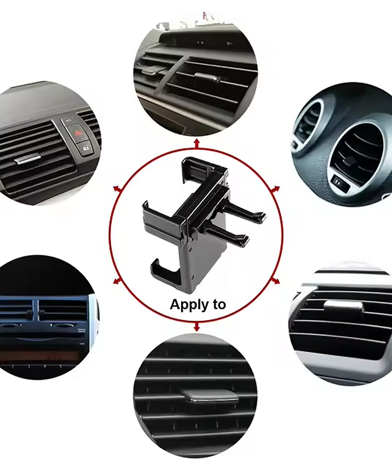 Smartphone Car Holder – Air Vent & Dashboard Bracket (1 Pc)