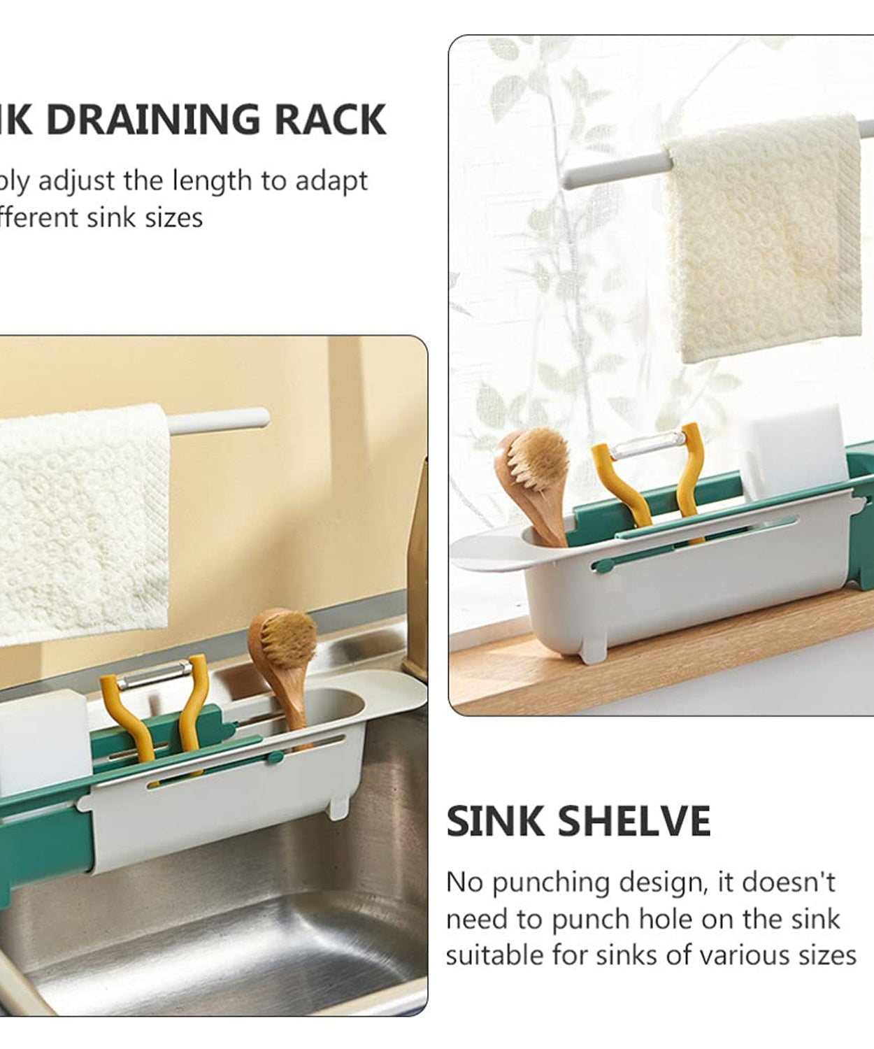 Expandable rack for drying kitchen items