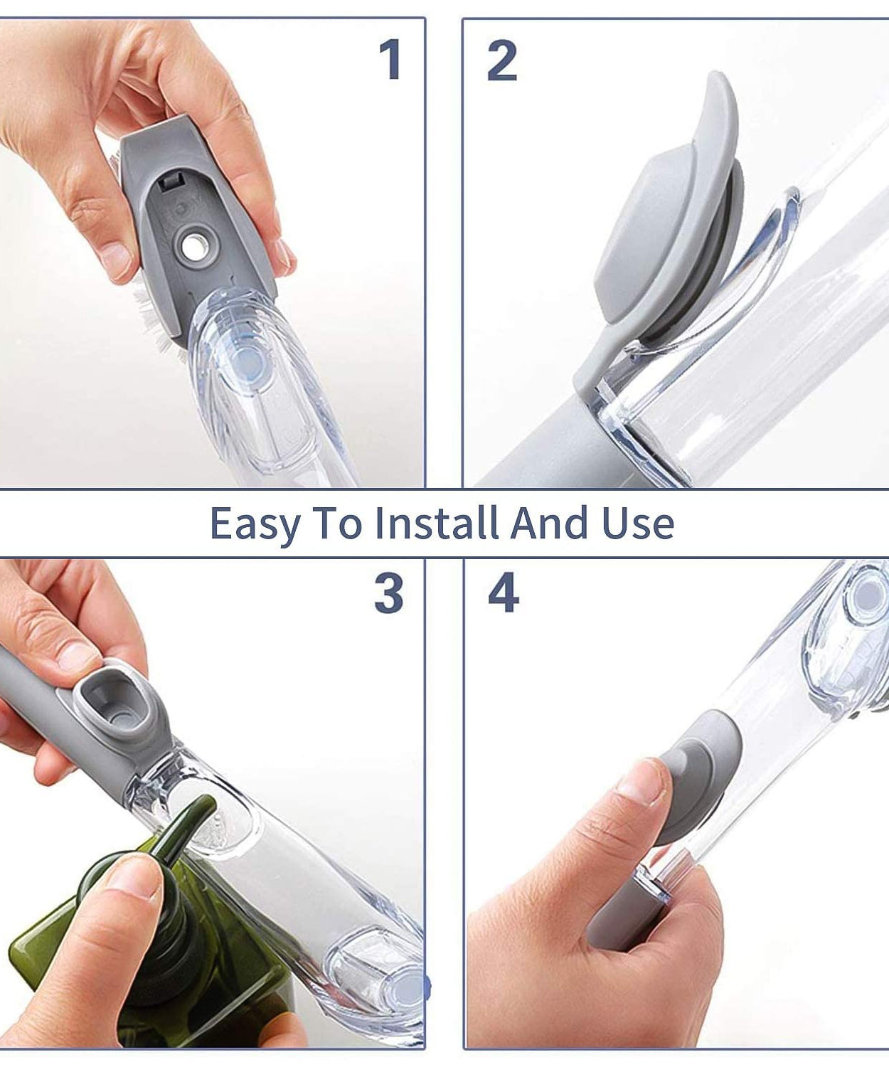 Dish Cleaning Brush with Built-in Liquid Soap Dispenser (1 Pc)