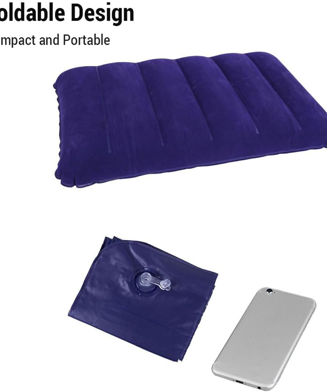 Velvet Air Inflatable Travel Pillow (Blue)