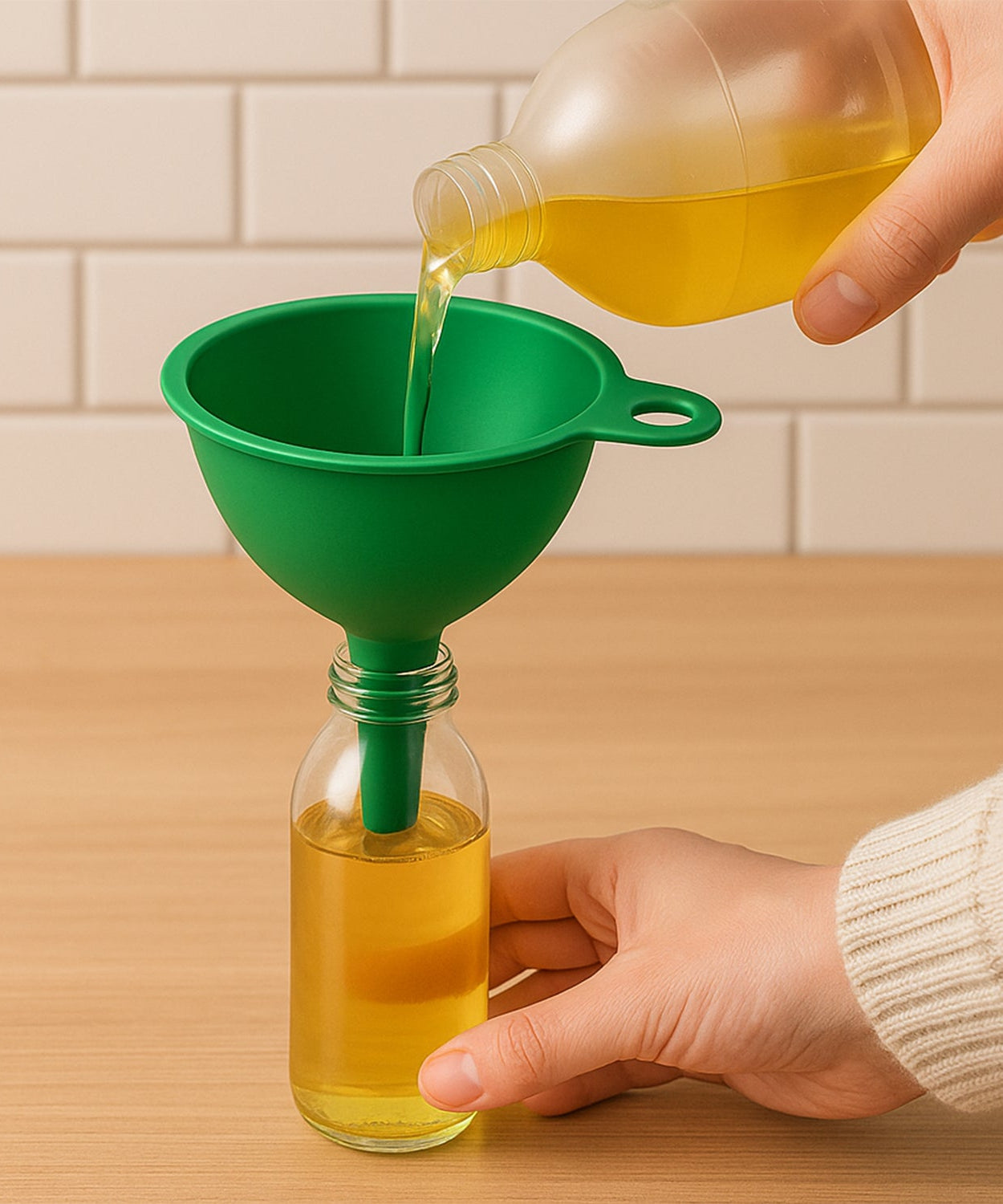 Food-Grade Silicone Funnel: Safe & Easy Transfer for Liquids & Grains (1 Pc)