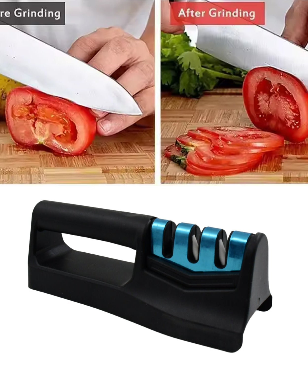 Kitchen Knife Sharpener – Handheld for Chefs & Serrated Knives (1 Pc, Chopper Not Included)
