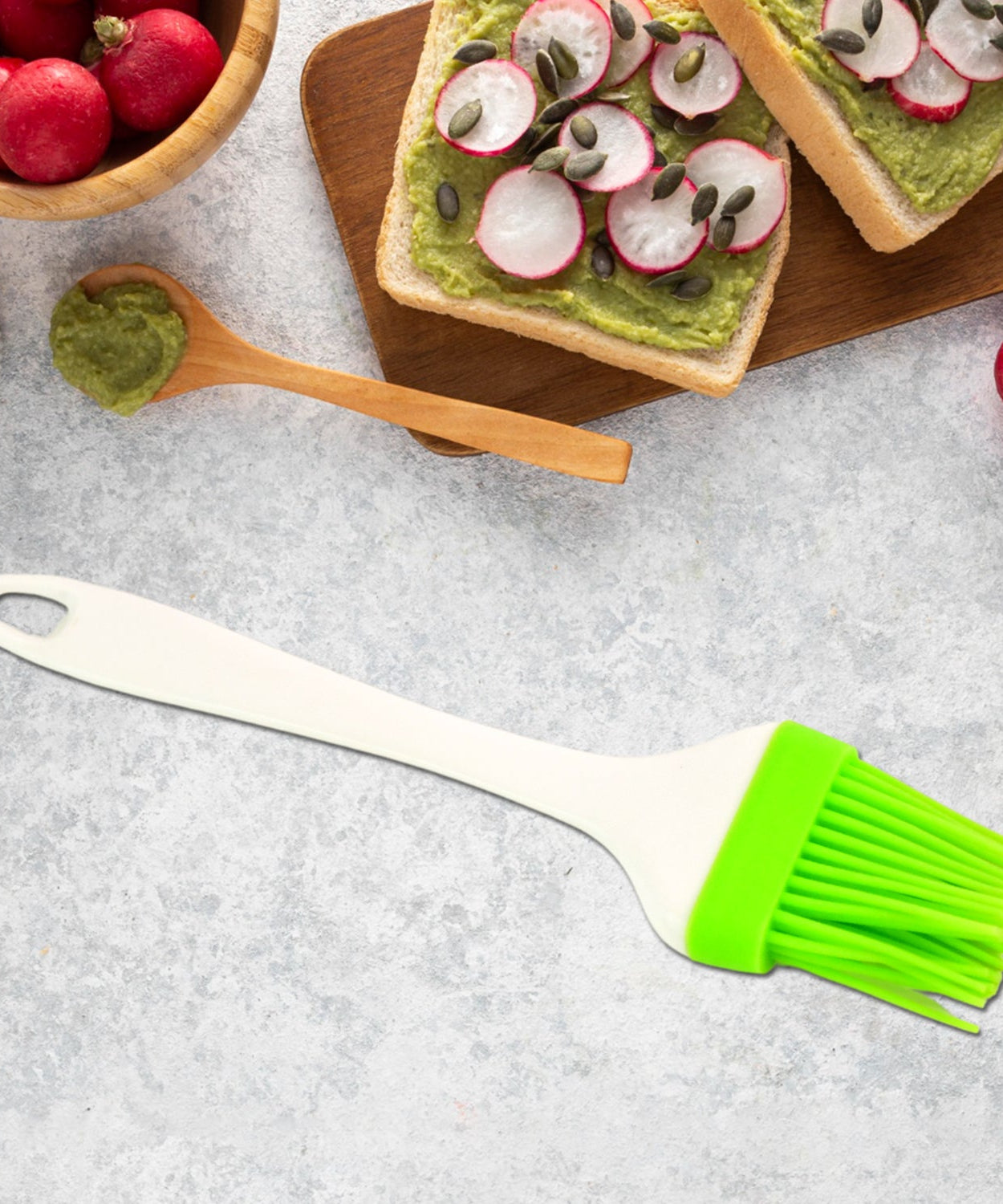Silicone Kitchen Oil Spatula Brush with Handle Pastry / Cake Brush (17 cm / 1 Pc)