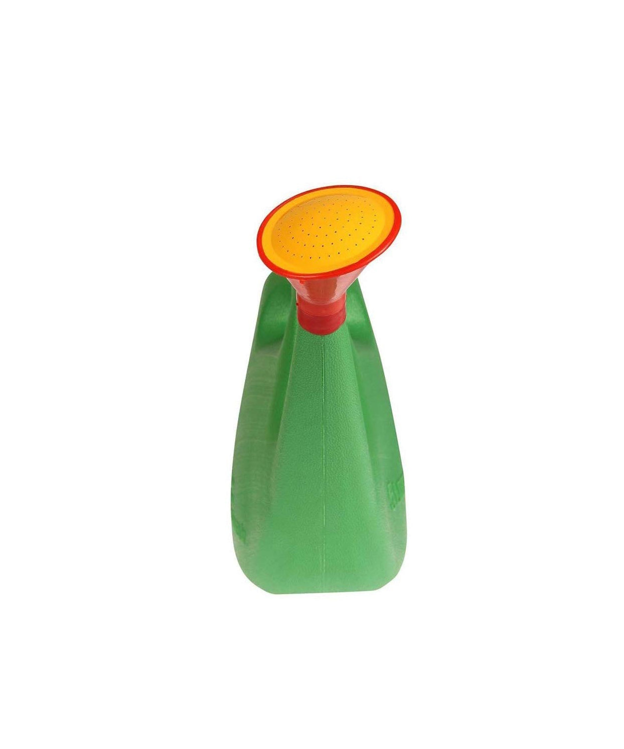 Plastic watering can with an ergonomic design and sprayer for even watering
