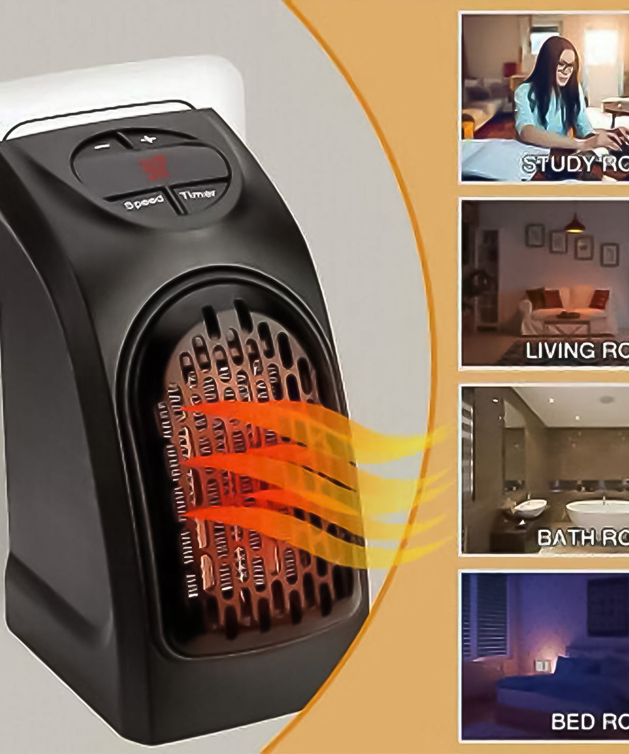 Electric Mini Handy Heater Plug-In Wall (400w)