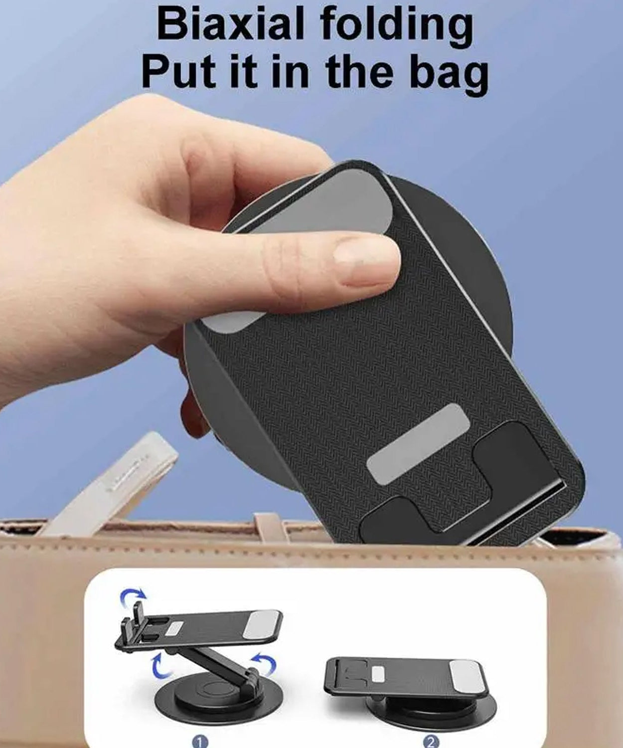 Rotating Foldable Mobile Stand – Height & Angle Adjustable Phone Holder for Desk (1 Pc)