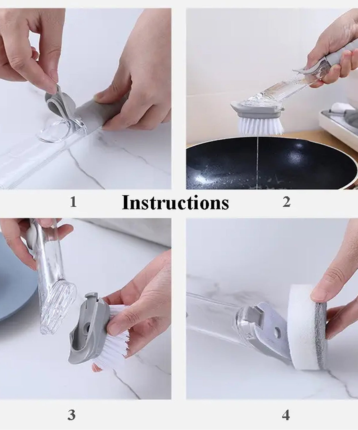 Dish brush set with soap dispenser