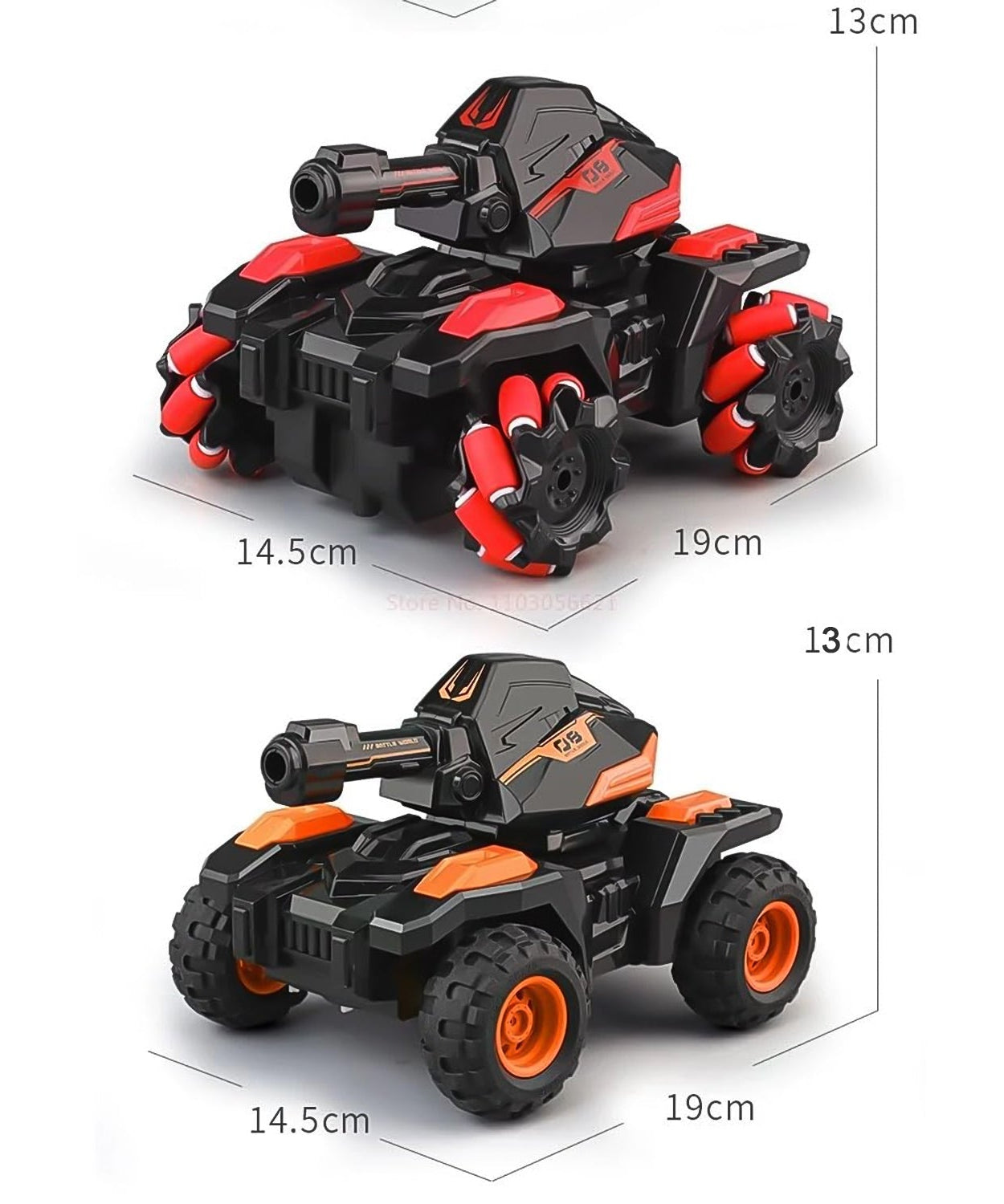 New Remote Control Vehicle 4wd Off Road Climbing Vehicle Water Bomb Armored Tank Battle Launcher Boys' Children's Toy Car (1 pc / With Remote)