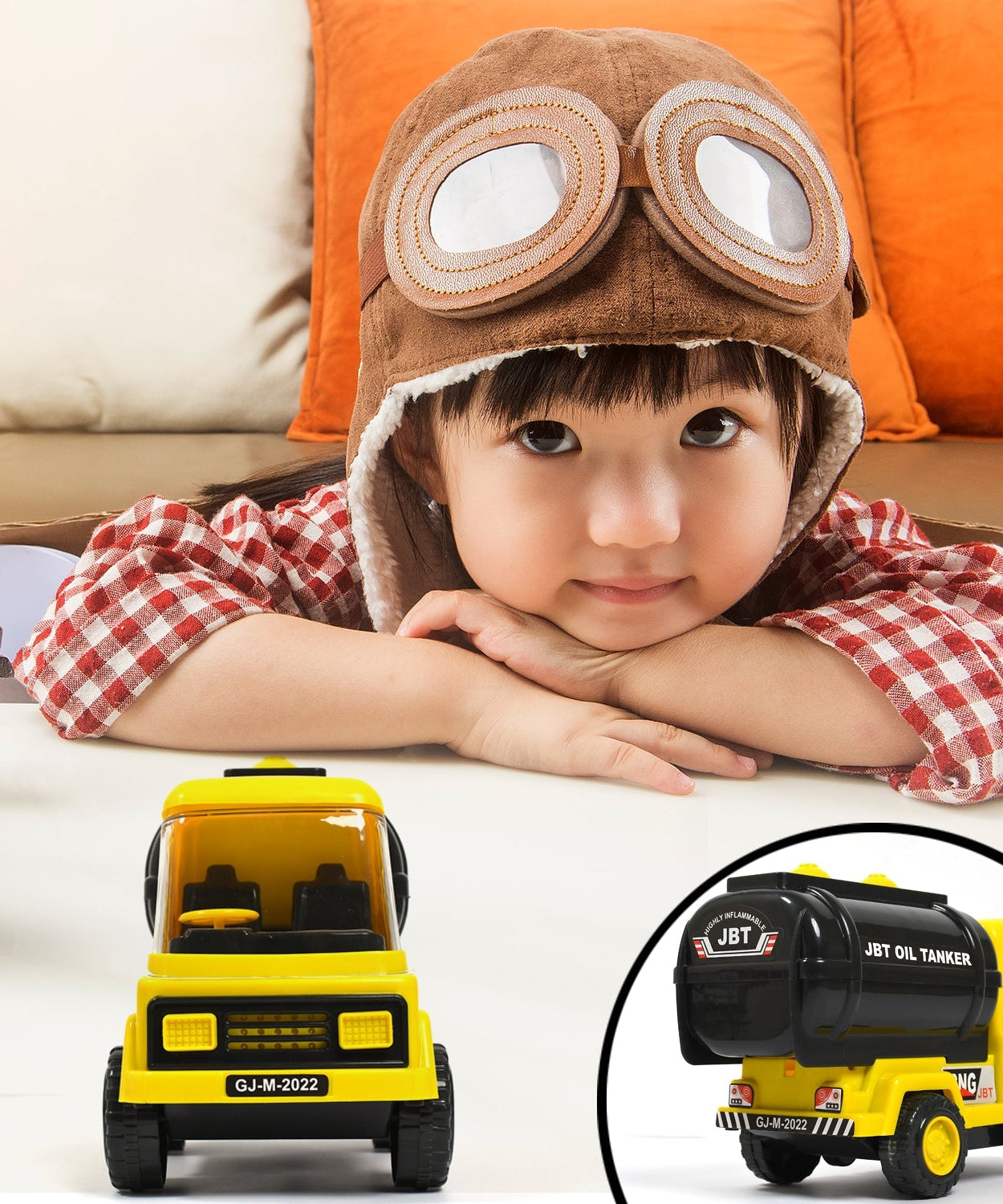 Kids' toy truck with friction and engine sound