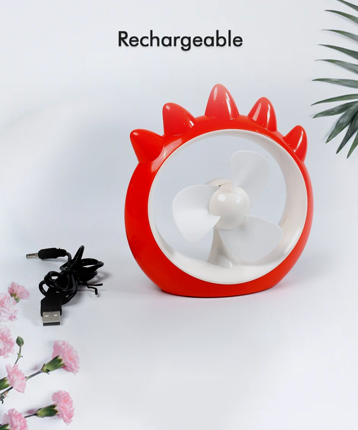 Mini Desktop Fan – Rechargeable USB Cooling Fan for Home, Office & Car (Battery Not Included)