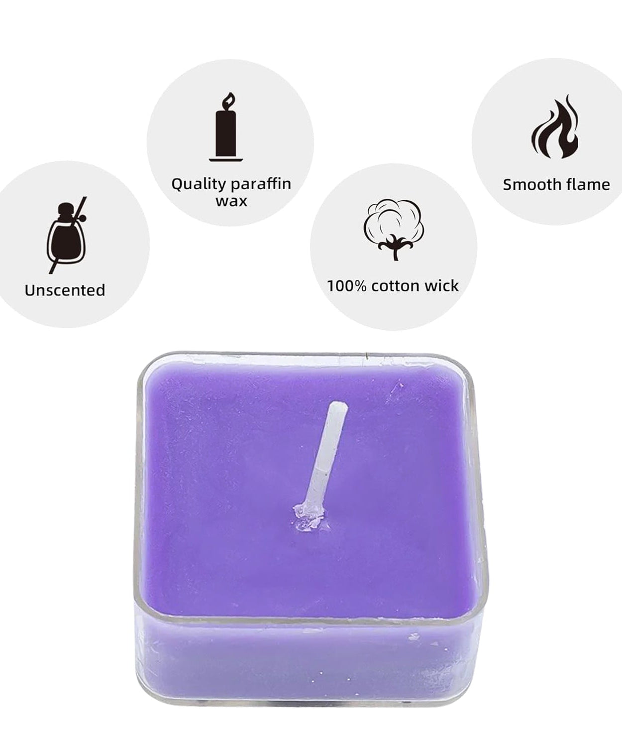 Smokeless Scented Acrylic Lavender Tealight Candles | Scented Acrylic Tealight Candle Set of 1 for Home Decoration and Celebrations | Long Burning Time Candle, Diwali (1 Pc / Mix Color)