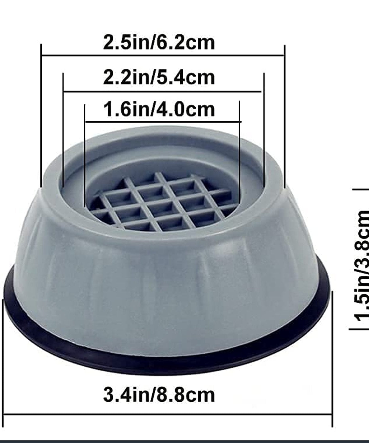 Easy to install anti vibration pads with suction feet