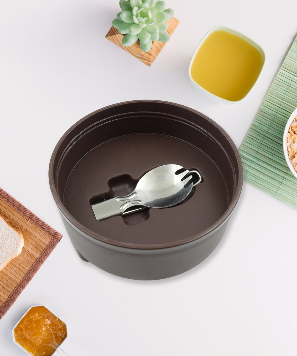 Vacuum insulated lunch box, 304 stainless steel, used for lunch storage, double-layer travel hiking picnic food jar, with folding spoon and handle BPA Free Thermos Lunch Box for Kids Adults (1600 ML)