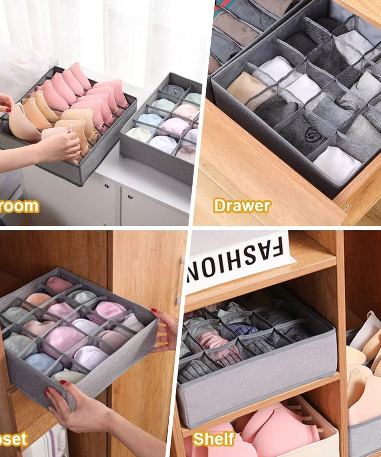 Home storage solution for socks, ties, and handkerchiefs.