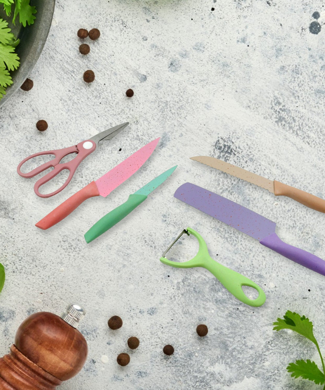 Corrugated 6Pc Kitchen Knife Set Professional Box Knife Set 6 Piece Forged Kitchen Knives with Box.