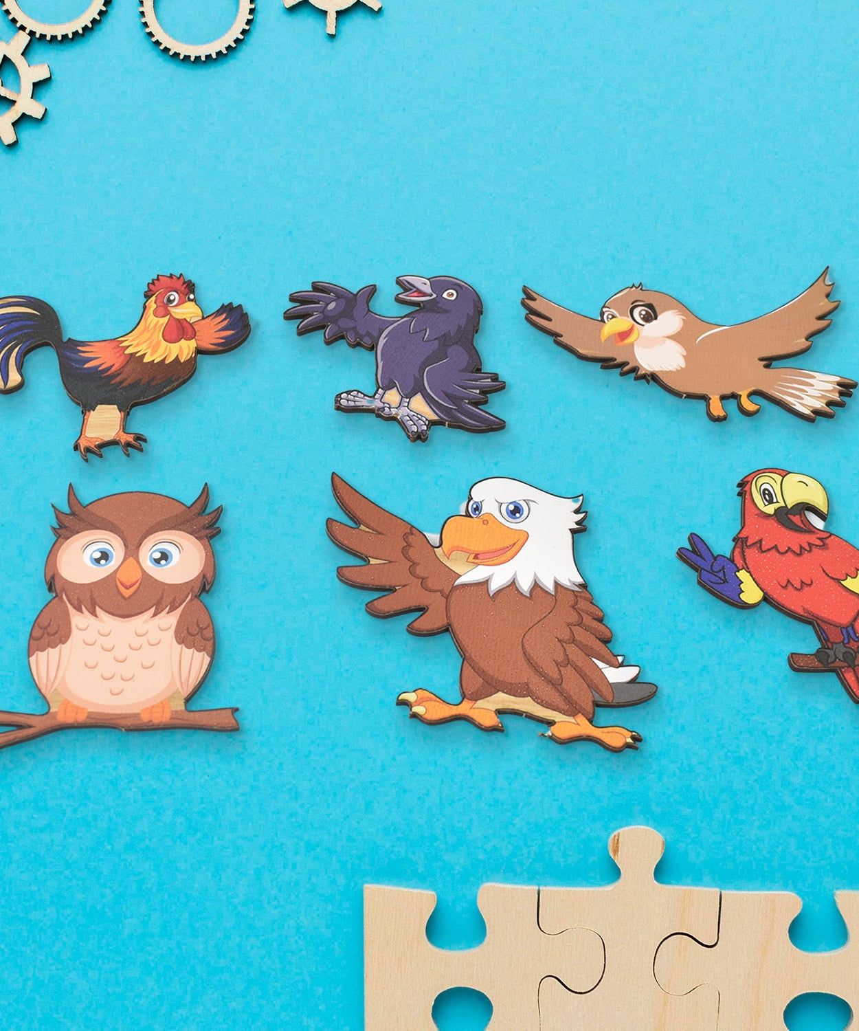 GEMEM Wooden Bird Peg Puzzle Board