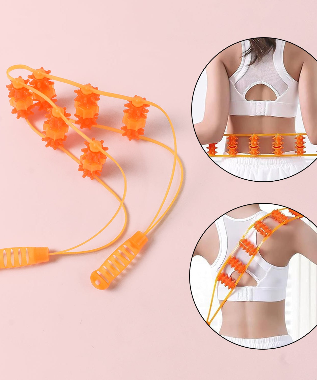 Handheld Back Massage Roller Rope (1 Pc)