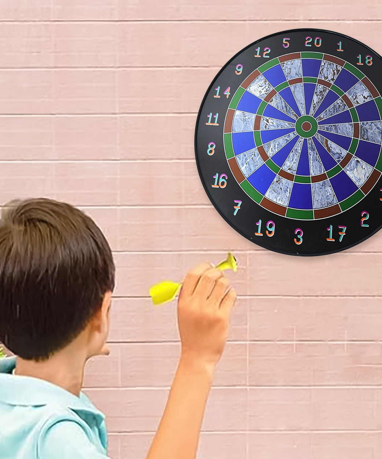 Magnetic Dart Board Game Set with 6 Soft-Tip Darts