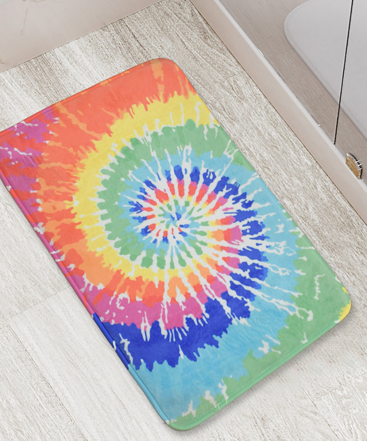 Non-slip mat for instant drying in the bathroom