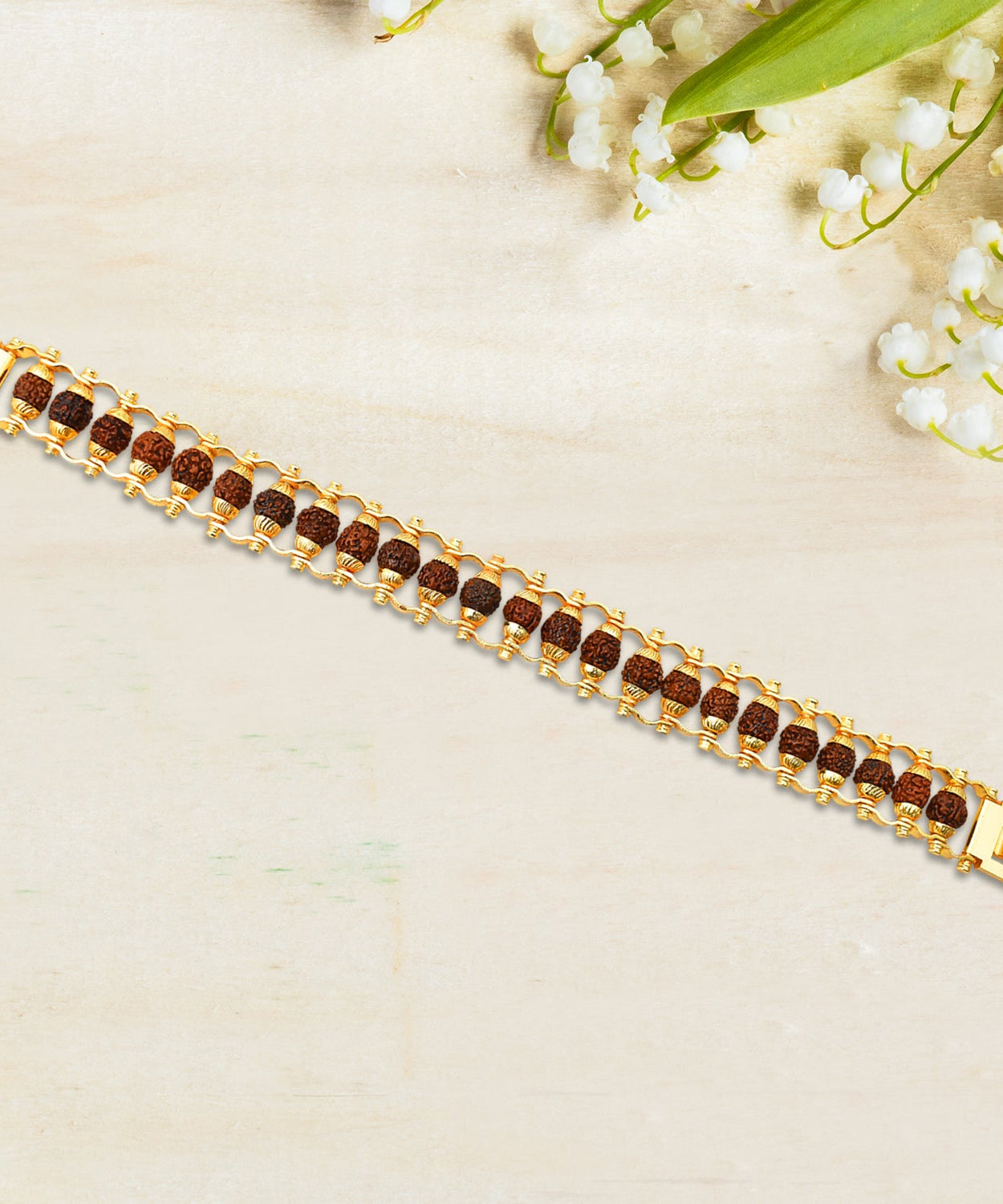 Golden Modern Rudraksha Bracelet (1 Pc)