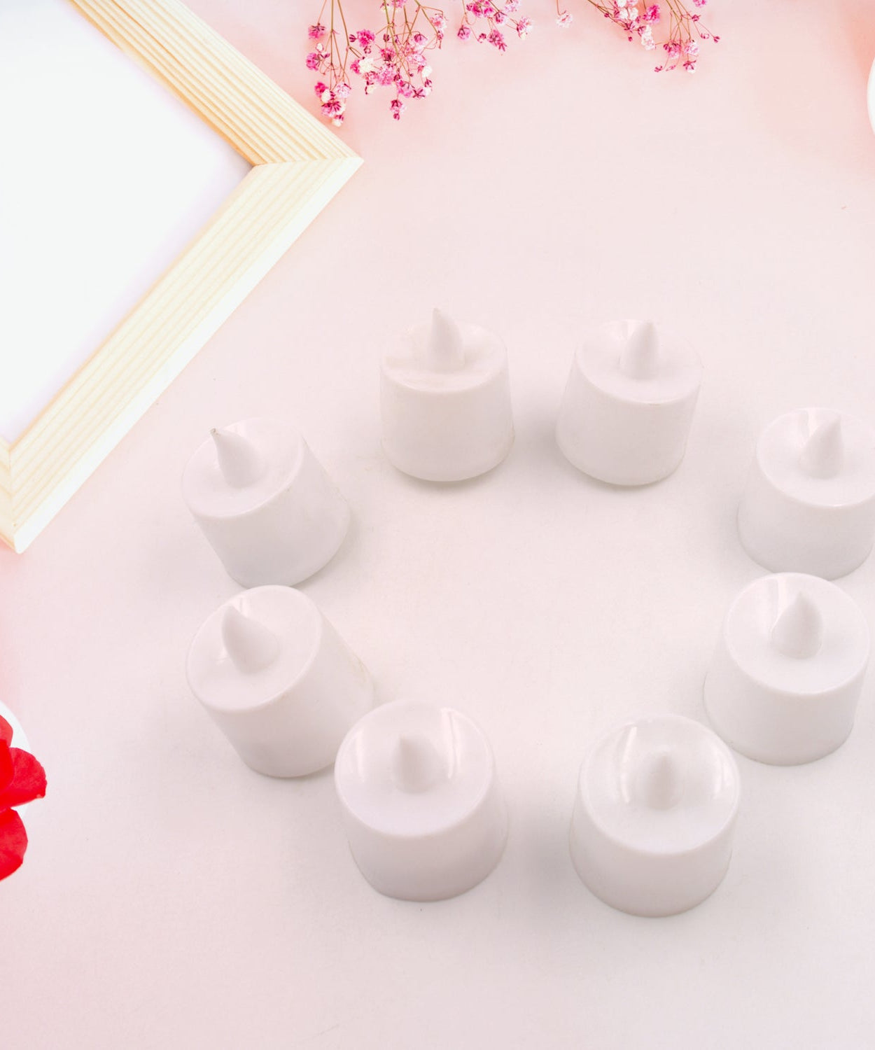 Pack of pink LED tea light candles