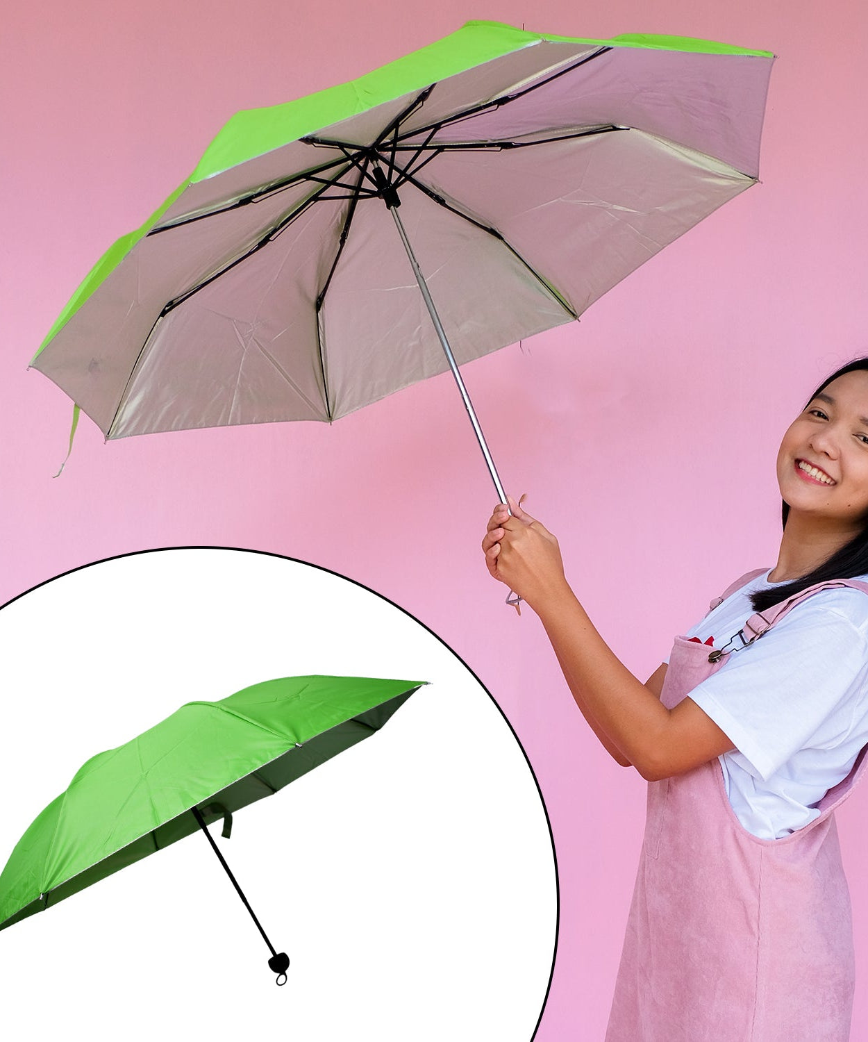3 Fold Sun Protective Solid Foldable Outdoor Umbrella, Portable Sun, UV Protection Lightweight Rain Umbrella With Umbrella Case For Girls, Women, Men, Boys