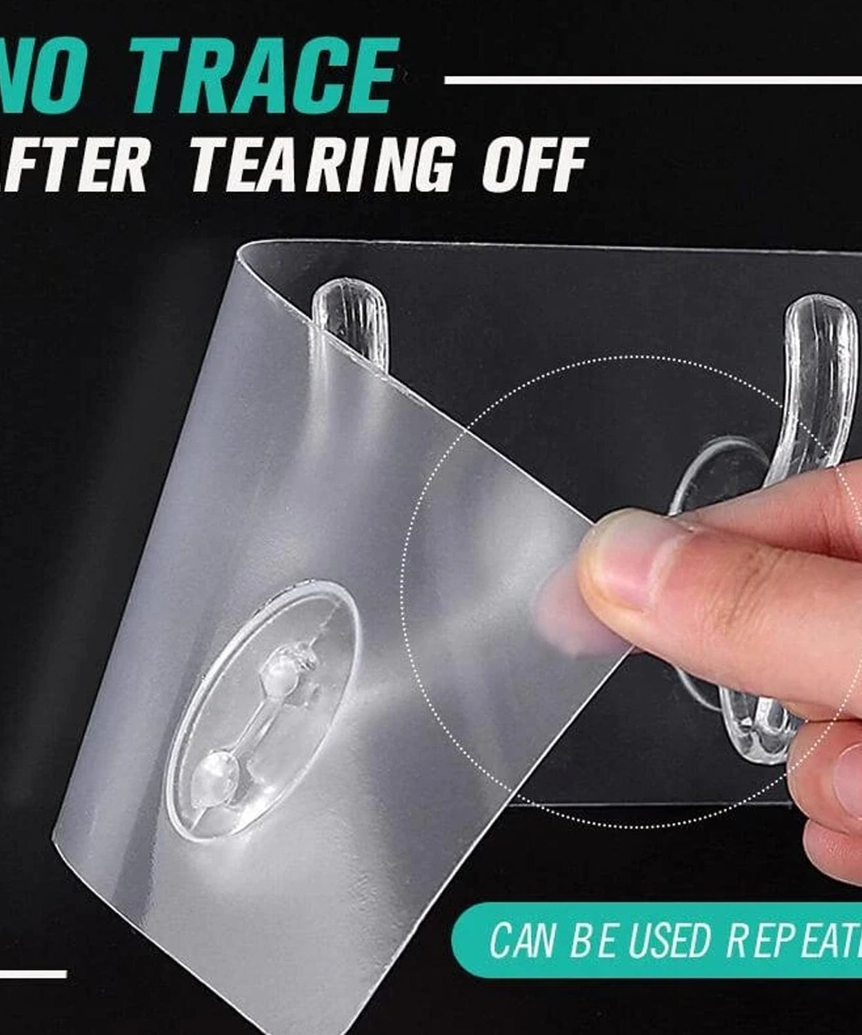 Adhesive Golden &  Transparent Heavy Duty Wall Hook