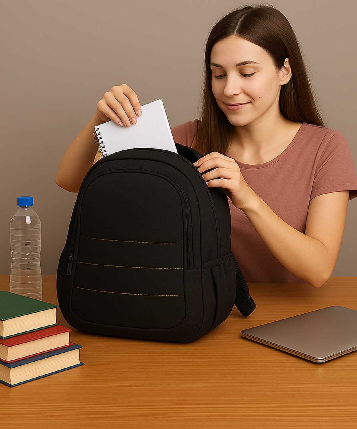 Lightweight Water-Resistant Laptop Bag with Pockets & Adjustable Strap