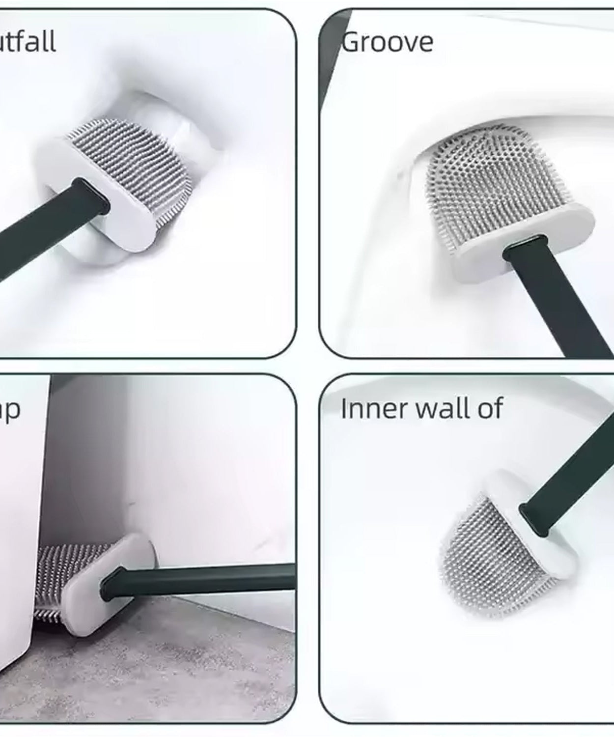 Portable Silicone Toilet Brush – Wall-Mounted, Anti-Drip Cleaner with Non-Slip Handle