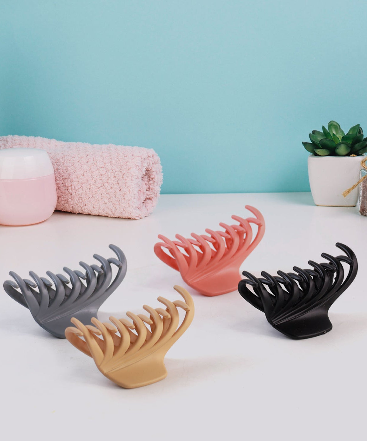 Plastic Hair Clamp Grip, Simple Matte Hair Barrette Clamp (1 Pc)